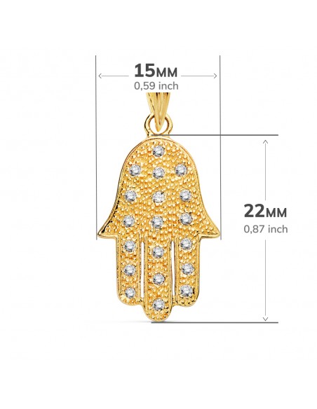18K COLGANTE MANO FATIMA 22 X 15 MM