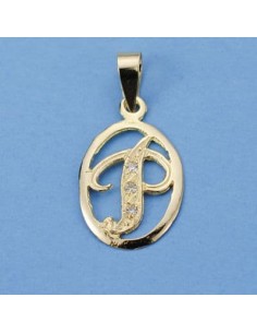 18K COLGANTE LETRA P CON CIRCONITAS