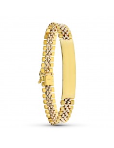 18K ESCLAVA ORO AMRILLO ESLABON PANTER 21,5 CM. 10 MM.