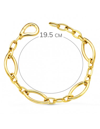 18K PULSERA ORO AMARILLO ESLABONES OVALES BRILLO. ANCHO: 10 MM. LARGO: 19,5 CM.