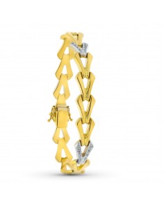 18K PULSERA ORO AMARILLO BICOLOR CIRCONITAS