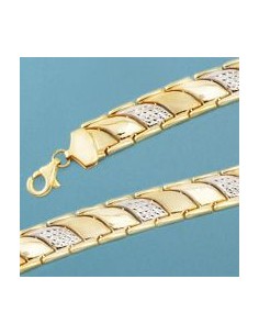 18K PULSERA BICOLOR ESTAMPACION. 12.75 GRS.