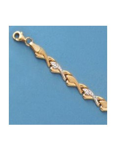 18K PULSERA BICOLOR ESTAMPACION. 5.75 GRS.