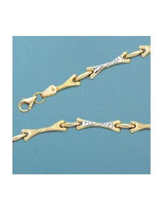 18K PULSERA BICOLOR ESTAMPACION. 4.60 GRS.