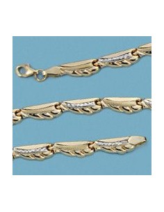 18K PULSERA BICOLOR ESTAMPACION. 6.30 GRS.