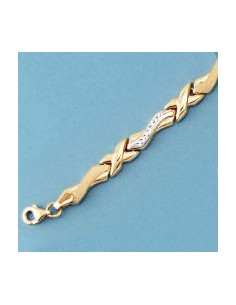 18K PULSERA BICOLOR ESTAMPACION. 6.25 GRS.