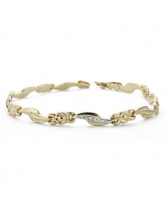18K PULSERA BICOLOR ESTAMPACION 4.75GRS.