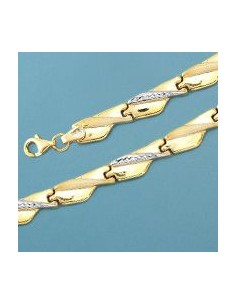 18K PULSERA BICOLOR ESTAMPACION. 7.75 GRS.