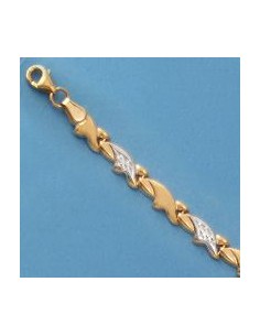 18K PULSERA BICOLOR ESTAMPACION. 5.25 GRS.