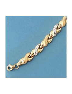 18K PULSERA BICOLOR ESTAMPACION. 7.25 GRS.