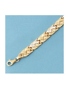 18K PULSERA BICOLOR ESTAMPACION. 8.95 GRS.