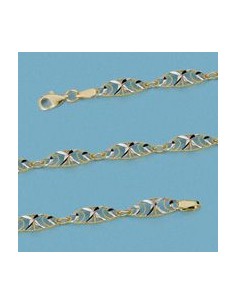 18K PULSERA BICOLOR CALADA. 4.40 GRS.