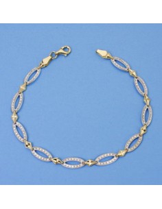 18K PULSERA BICOLOR. 19 CM. 5.35 GRS.