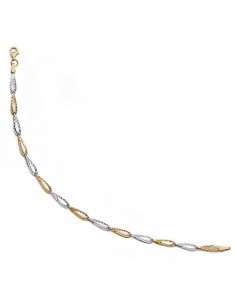 18K PULSERA BICOLOR HUECA 19 CM. 3,15 GRS.