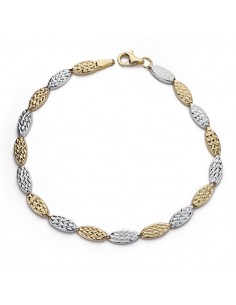 18K PULSERA BICOLOR HUECA. 19.5 CM. 3.90GRS.
