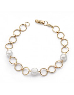18K PULSERA COMUNION PERLA CULTIVADA REDONDA 18CM