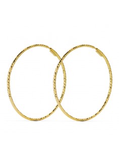 18K AROS ORO AMARILLO DIAMANTADOS. 45 X 1.50 MM