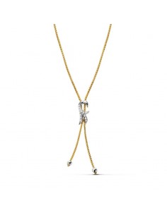 18K GARGANTILLA ORO BICOLOR FLOR LIS 45 CM