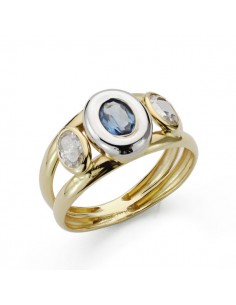 18K SORTIJA ORO BICOLOR CIRCONITA.