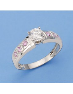 18K SOLITARIO ORO BLANCO CIRCONITAS. 6M/M.