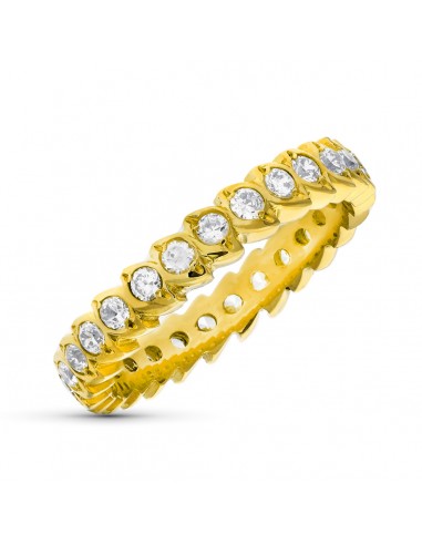 18K ALIANZA ORO AMARILLO 27 DIAMANTES TALLA BRILLANTE 0.81 KTES