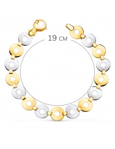 18K PULSERA ORO BICOLOR ESLABONES REDONDOS CON FLOR. ANCHO: 10 MM. LARGO: 19 CM 2