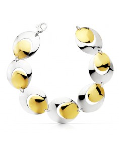 18K PULSERA BICOLOR ESLABONES 19CM. 19,65GR