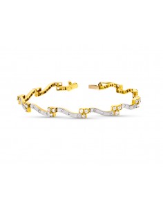 18K PULSERA ORO BICOLOR CON CIRCONITAS.