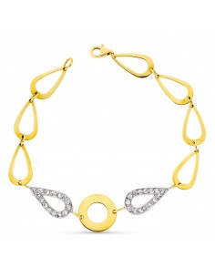 18K PULSERA ORO BICOLOR CON CIRCONITAS.