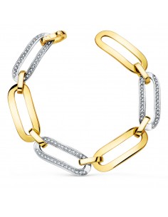 18K PULSERA ORO BICOLOR ESLABONES REDONDOS. ANCHO: 11 MM. LARGO: 20 CM.