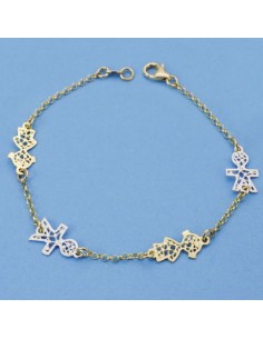 18K PULSERA BICOLOR. 18 CM. 3.45GR
