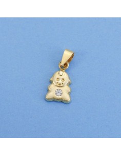 18K COLGANTE ORO AMARILLO NIÑO CIRCONITA. 10 X 6 MM.
