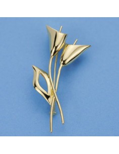 18K BROCHE SEÑORA FLOR. 53 X 21 MM.