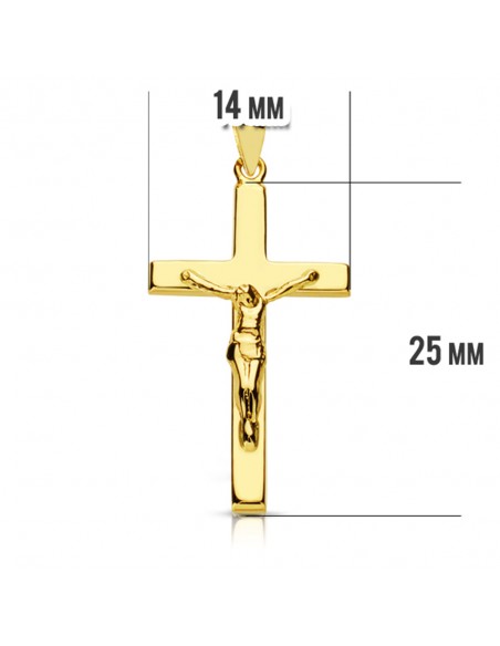 18K CRUZ CON CRISTO. 27 X 15 MM.