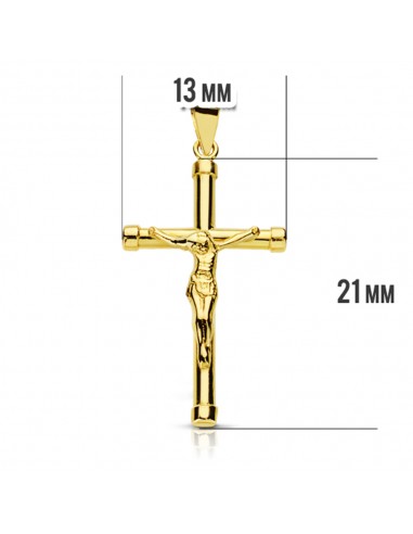18K CRUZ CON CRISTO HUECA 21X13X2 MM