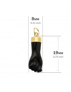 18K COLGANTE MANO NEGRA. 19 X 8 MM. 2