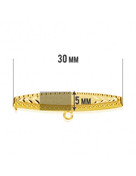 18K ALFILER ORO AMARILLO TALLADO. 30 X 5 MM.