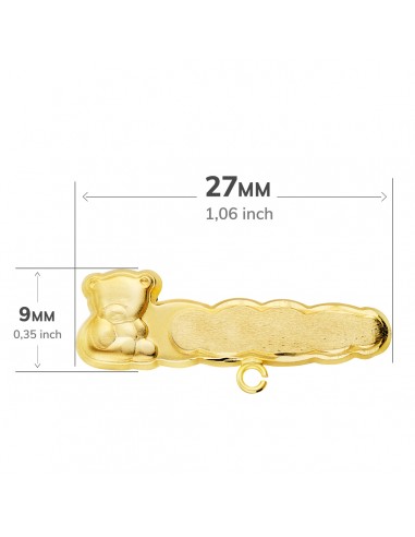 18K ALFILER ORO AMARILLO OSITO TALLADO. 27 X 9 MM.