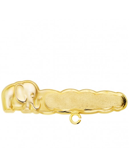 18K ALFILER ORO AMARILLO TALLADO ELEFANTE. 30 X 8 MM.