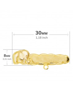 18K ALFILER ORO AMARILLO TALLADO ELEFANTE. 30 X 8 MM. 2