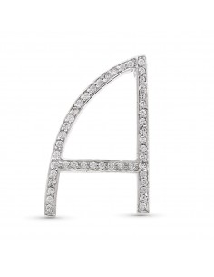 18K COLGANTE ORO BLANCO LETRA A CON CIRCONITAS 35 X 22 MM