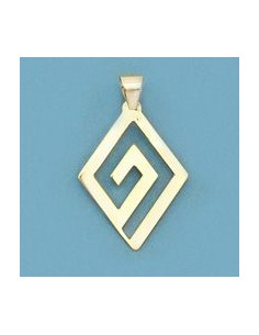 18K COLGANTE ROMBO CORDON CAUCHO 44 CM.