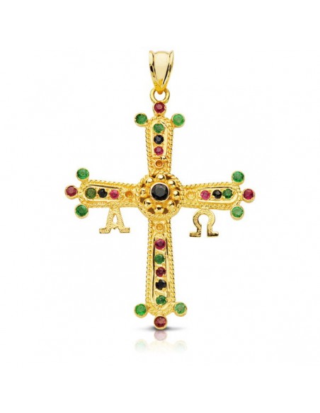 18K CRUZ DE COVADONGA GRANDE. 40 X 34 MM.