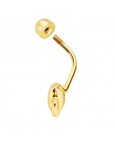 18K PIERCING OMBLIGO ORO AMARILLO FLOR DE LIS 8 X 8 MM. CIERRE BOLA 4 MM. 2