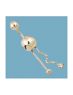 18K PIERCING OMBLIGO BOLA CADENITAS