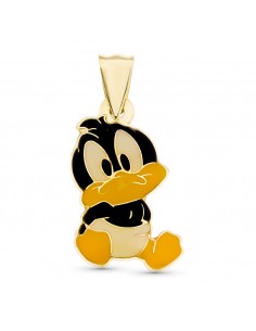 18K COLGANTE ORO AMARILLO PATO LUCAS ESMALTADO LOONEY TUNES