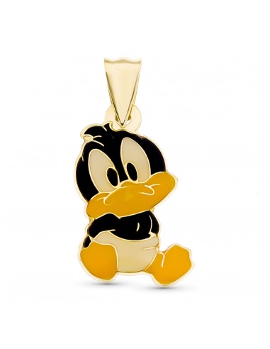 18K COLGANTE ORO AMARILLO PATO LUCAS ESMALTADO LOONEY TUNES