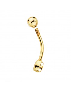 18K PIERCING OMBLIGO O.AMARILLO CHATON CUADRADO 4 X 4 MM. CIERRE BOLA LISA 4 MM. 2