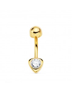 18K PIERCING OMBLIGO ORO AMARILLO CHATON TRIANGULO 5 X 5 MM. CIERRE 4,5 MM.