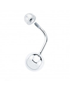 18K PIERCING OMBLIGO ORO BLANCO BOLA LISA 8 MM. CIERRE 4,5 MM. 2